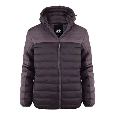 Image of Crosshatch Mens Padded Hooded Puffer Jacket Inner Pocket Quilted Winter Insulated Coat