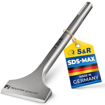 Image of S&amp;R Wide Chisel SDS MAX Shank 300x80mm Round, for Hammers from 5 kg with Shank. Professional Quality Made in Germany