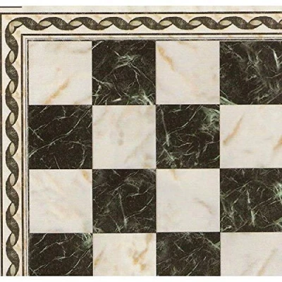 Image of Melody Jane Dolls House Spanish Tile Floor Black White Cream Gloss Card Flooring Sheet