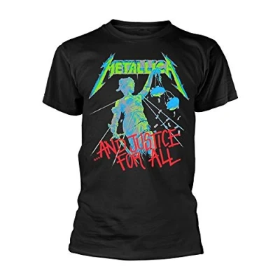 Image of Live Nation Men&#039;s Metallica And Justice for All Crew Neck Short Sleeve T Shirt, Black, Medium
