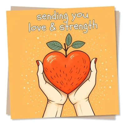 Image of Beautiful Thinking Of You Card Apple Heart Design Sending Love And Strength Condolences Or Get Well Soon Made in UK