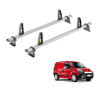Image of Van Guard Roof Rack for Fiat Fiorino (2008+) 2 Aluminium Bars &amp; 4 Load Stops VG270