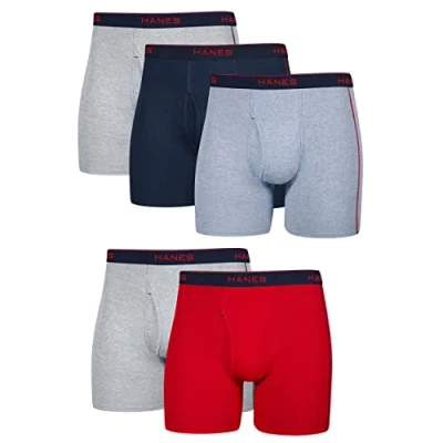 Image of Hanes Men&#039;s underwear Boxer Briefs, 5 pack Assorted, M UK