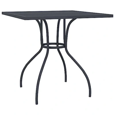 Image of vidaXL Steel Mesh Garden Table in Anthracite Contemporary Outdoor Dining with Sturdy Frame for Patio or Deck