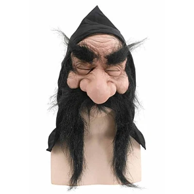 Image of Bristol Novelty BM232 Gnome Hooded Mask 1 Piece Brown One Size Ages 14 years Beard