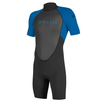 Image of O&#039;Neill Unisex Youth Reactor 2 2mm Back Zip S/S Spring Wetsuit, Graph/Dayglow, 16 UK