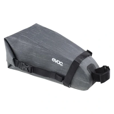 Image of EVOC SEAT Pack WP 4, Simple Saddle Bag (Lightweight Bike Accessory, Waterproof Bag, Rear Dimensions: 12 x 30 11 cm, Weight: 220 g, Volume: 4 l), Carbon Grey
