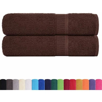 Image of vidaXL Hand Towels 2 pcs Brown 50x100 cm 360 gsm 100% Cotton