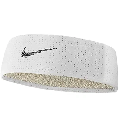 Image of Nike Unisex Adult M Fury Headband Terry Forehead BND, White/Black, One Size