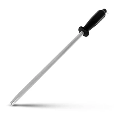 Image of Professional Carbon Steel Black Knife Sharpening Steel, 12 Inch