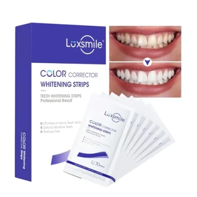Image of LUXSMILE Teeth Whitening Strips, Zero Sensitivity, Enamel Safe, Dentist Formulated Kit, Whitener White Teeth, Tooth Strip, Smile