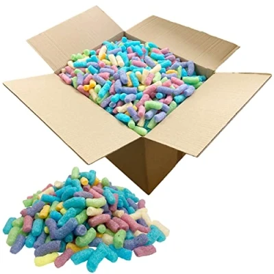 Image of Edenpack 3 CUBIC FEET Of Multi Colour Ecoflo Biodegradable Packing Peanuts Protective Postal Mailing Packaging Void Loose Fill Filler Supplies, Green