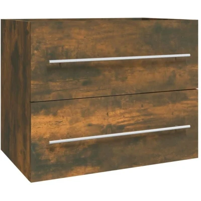 Image of vidaXL Sink Cabinet Smoked Oak 60x38.5x48 cm Engineered Wood
