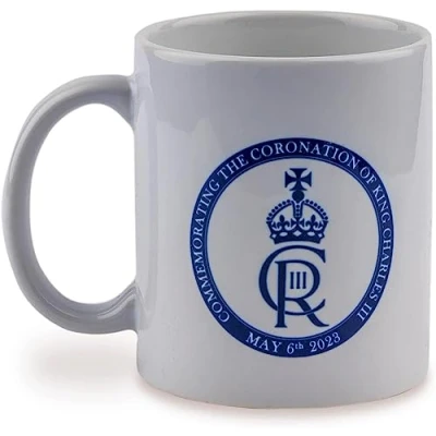 Image of Mug and Coaster Set Memorabilia King&#039;s Coronation Coffee Tea Cup Commemorative Souvenirs Gift His Majesty