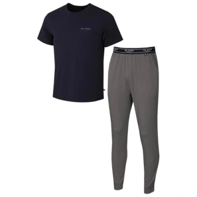 Image of Ted Baker Mens T Shirt And Jogger Set Navy/Light Grey L