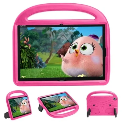 Image of Kids Case For Huawei Mediapad M6 2019/ M5 10.8 inch, Tablet Friendly Lightweight, Handle with Stand, Soft EVA Foam Shockproof Protective Cover, Rose