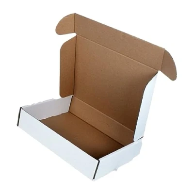 Image of UKPSOLTD 250 x Small White Hinged Lid Cardboard Packing Boxes 10 8 2&quot; 210 50mm Corrugated Packaging Postal Shipping Cartons