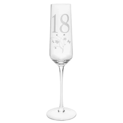 Image of Shudehill Giftware East West Rush Celebration Special Birthday Champagne Glass 18, 21, 30, 40, 50, 60, 70 Age Birthdays with Minimal Design (18)