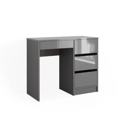 Image of Vicco Desk Sherry, High gloss grey, 90 x 40 cm with drawers