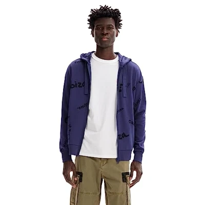 Image of Desigual Men&#039;s Sweat_Axel Cardigan Sweater, Blue, S