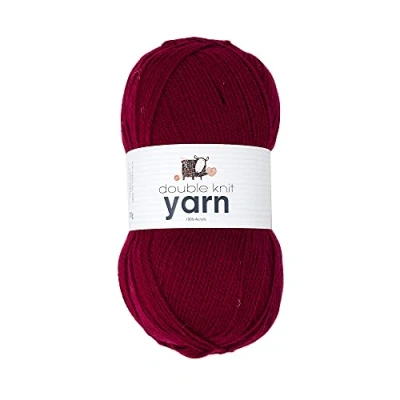Image of Korbond DK Burgundy Yarn 100g Acrylic Wool Lightweight, Hypoallergenic &amp; Durable Double Knit Crochet Knitting (290m Total)