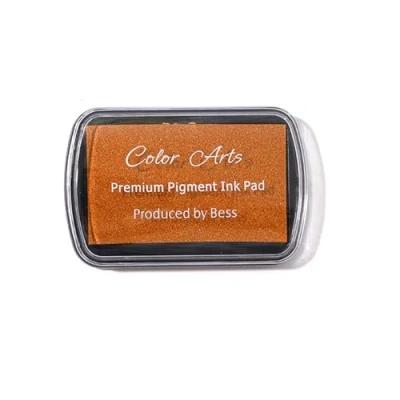 Image of Desuibao Ink Pad for Stamps, Stamp Pads Rubber Washable Craft Stamping, Permanent Fabric Fingerprint, Card Making, Scrapbook, Paper, Wood (Gold)