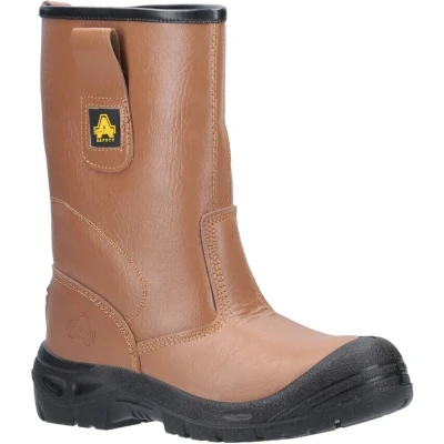 Image of Amblers Safety Unisex Water Resistant Rigger Boot Tan PU Size UK 3