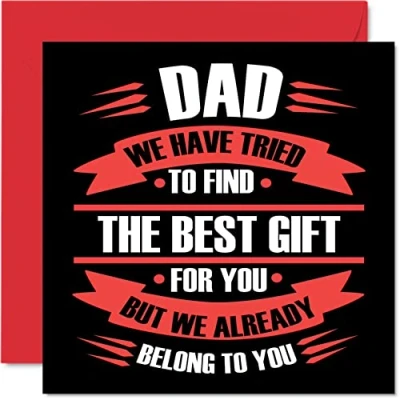 Image of Funny Birthday Cards for Dad Best Gift Joke Happy Fathers Day Card from Daughter and Son, Banter Gifts, 145mm x Rude Humour Father&#039;s Greeting Daddy Papa Father
