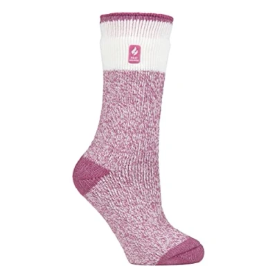 Image of HEAT HOLDERS Ladies Thermal Socks for Winter Outdoor &amp; Indoor Cuddly Fluffy Gifts Women (4 8 UK, Snowdrop Pink)