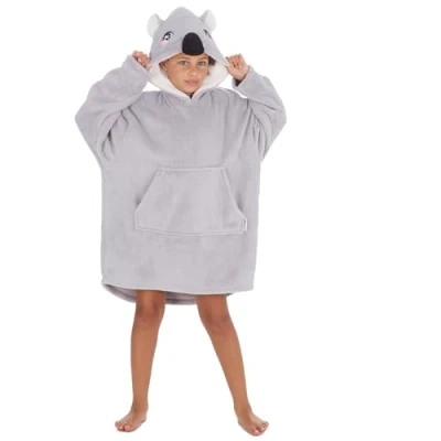 Image of Undercover Kids Oversized Koala Fleece Hoodie 18C885 Grey