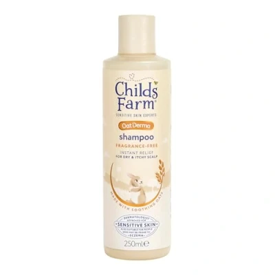 Image of Childs Farm OatDerma Hair Shampoo, Fragrance and Tear Free, Soothing for Sensitive Skin Scalp, Baby, Kids, 250ml