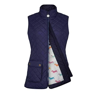 Image of Champion Ladies Country Estate Banbury Diamond Quilted Gilet Bodywarmer Navy Blue 20