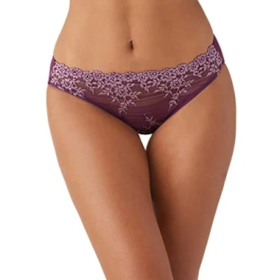 Image of Wacoal 064391 Embrace Lace Brief Italian Plum/Valerian