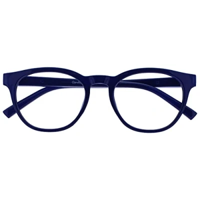 Image of OPULIZE Blu Blue Light Blocking Glasses Cool Round Frame Spring Hinges Improve Sleep Computer Gaming Anti Reflective Mens Womens B5 3 +0.00