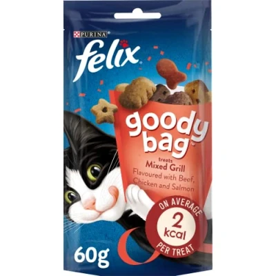 Image of Felix Goody Bag Picnic Mix Adult Cat Treats Mixed Grill 8 x 60g Packs