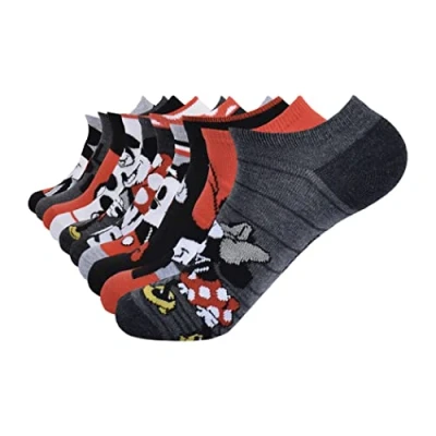 Image of Disney Mickey and Minnie Mouse No Show Socks 10 Pairs Boxed Set