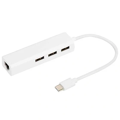 Image of USB C to Gigabit Ethernet 3.1 Adapter Hub, 100Mbps RJ45 LAN Dock Network Extender, for OS X/Android
