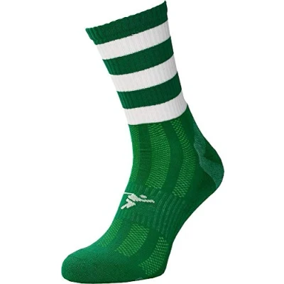 Image of Precision Pro Hooped Gaa Mid Socks Green/white 7 11