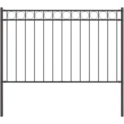Image of vidaXL Fence Panels with Circle Grey Metal 1.7 x 1 m Durable