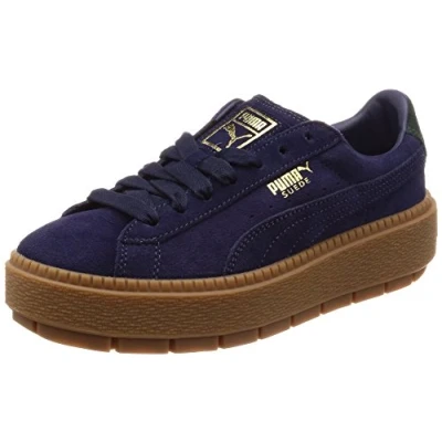 Image of PUMA Suede Platform Trace Evening Blue Scarab Time 4 UK