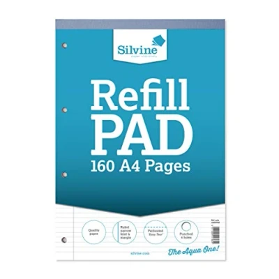Image of Silvine A4 Refill Pad Narrow Lined With Margin (160 Pages) Single