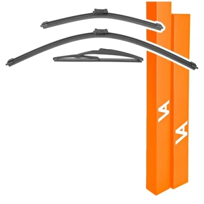 Image of VIA ALBION® Wiper Blades for FIAT 500 (2007 2022) All Weather Front &amp; Rear Wipers Set