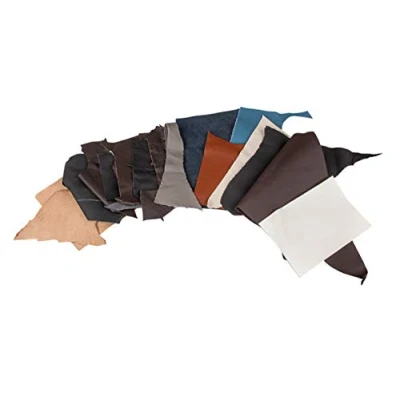 Image of Rayher 8301500 Leather Scrap Material, Multi Colour, 500 g, Pieces, without harmful substances