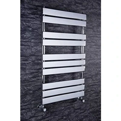 Image of Warmehaus Flat Panel Heated Towel Rail Bathroom Ladder Radiator Rad Central Heating Chrome 1000 x 600mm