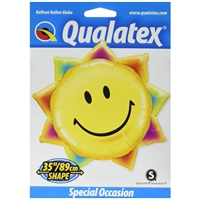 Image of Qualatex 26531 Super Shape Sunshine Smile Face Foil Balloon, 35 Inch