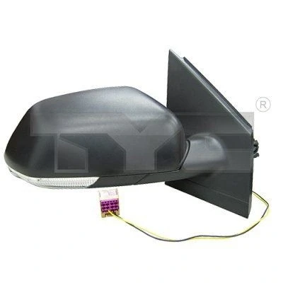 Image of 1Z0857537, 1Z08575379B9, 1Z0857537B41, 1Z1857521, 6Q0857521E Wing mirror TYC 337 0202 Left Control: cable pull, Aspherical