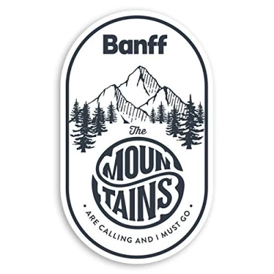 Image of 2 x 10cm Banff Canada Vinyl Stickers Mountains Ski Luggage Sticker #30967 (10cm Tall)