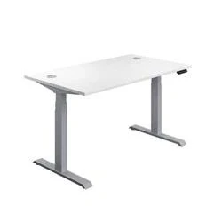Image of Economy Sit Stand Desk 1400 X 800 White Silver