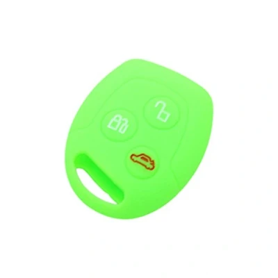 Image of BROVACS Silicone Cover Protector Case Holder Skin Jacket Compatible with FORD 3 Button Remote Key Fob CV9702 Light Green
