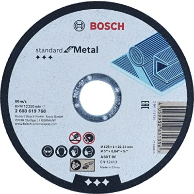 Image of Bosch Professional 1x Standard for Metal Straight Cutting Disc (for Sheet Metal, Steel, Ø 115 x 1 22.23 mm, Accessories Angle Grinders)